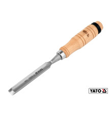 Стамеска напівкругла YATO : b= 14 мм, клинок- 125 мм, дерев'яна ручка- 112 мм [12/48]