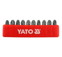 Набор отверточных насадок YATO : "Pozidriv" РZ3 x 25 мм. HEX 1/4" 10 шт. [25/200]