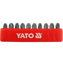 Набір насадок викруткових YATO : "Pozidriv" РZ3 x 25 мм. HEX 1/4" 10 шт. [25/200]