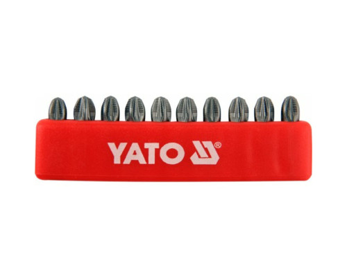 Набір насадок викруткових YATO : "Pozidriv" РZ3 x 25 мм. HEX 1/4" 10 шт. [25/200]