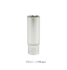 Головка торцева 6-гранна YATO : подовжена, квадрат 1/4", М= 12 мм, L= 50 мм [24/120/240]