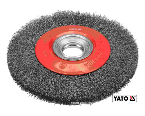 Щітка зачисна дискова YATO : Ø=200/32 мм з нержавіючої сталі. 4500 об/хв [5/20]
