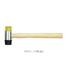 Молоток гумa-пластик VOREL з дерев'яною ручкою, Ø=35мм [30/60]