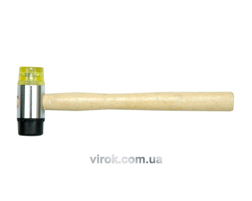 Молоток гумa-пластик VOREL з дерев'яною ручкою, Ø=35мм [30/60]