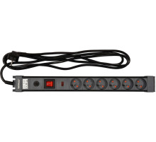 Подовжувач мережевий STHOR: l= 3 м, колодка- 6 гнізд і вмик, 3-жильний Ø=1,5 мм², з заземл. і захист