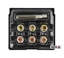 Набір для ремонту оливних пробок YATO : з алюмінієвими прокладками, різьба- М13 х 1.5, 6 шт [10/40]
