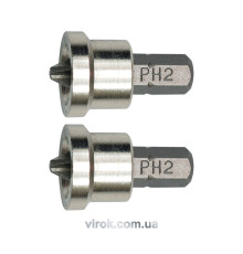 Насадка викруткова для гіпсокартону VOREL : Phillips PH2 x 25 мм.  2 (Шт/Уп.) [12/144]