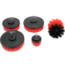 Щітки до дрилі з нейлоновим ворсом YATO і 6-гран. шпинделем, 5 шт. [24/192]