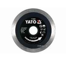 Диск відрізний алмазний по гресу, склу, кераміці YATO Ø=115х1.6х10х22.2 мм,в мокрому режимі [20/200]
