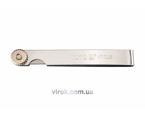 Щупи вимірювальні YATO : 100 х 10 мм, 17 пелюстків, h= 0.02 - 1 мм [10/200]