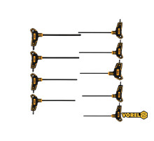 Набір ключів TORX VOREL : тип "Т", Т10-T50, L= 100-200 мм, Cr-V 6150, 9 шт [12/24]
