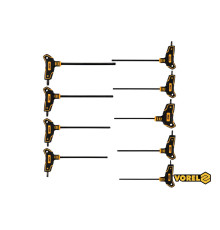 Набір ключів TORX VOREL : тип "Т", Т10-T50, L= 100-200 мм, Cr-V 6150, 9 шт [12/24]