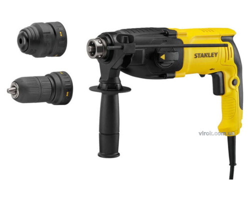 Перфоратор мережевий SDS+ STANLEY : з змінним патроном P= 800 Вт. J= 3,4 Дж. 3 режими