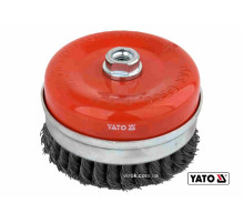 Щітка зачисна зі сталевих плетених дротів "чашка" до КШМ YATO : Ø=125 мм, гайка- М14 [4/16]