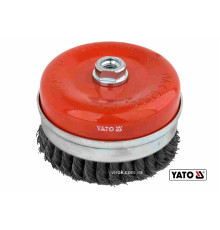 Щітка зачисна зі сталевих плетених дротів "чашка" до КШМ YATO : Ø=125 мм, гайка- М14 [4/16]