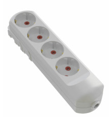 Колодка мережева VIROK: з 4 гніздами із заземленням