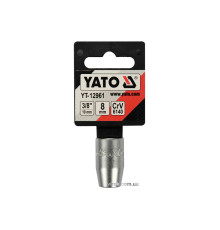 Перехідник для насадок викруткових YATO : квадрат 3/8"(F) HEX= М8 мм(M), CrV [Блістер] [5/300]