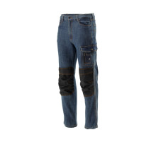 Брюки рабочие джинс стрейч MARА YATO разм M/83-87см, рост-174-180 см, гран, 10 киш, 71% бав, 25 пол