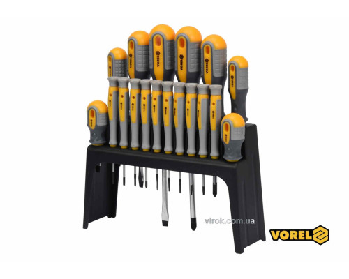 Набір викруток VOREL : SL, PH, TORX, Cr-V, 18 шт [10/120]