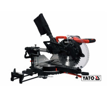 Пила торцьовальна з протяжкою і лазером YATO: P=1.8 кВт, диск Ø=305/30мм, гл. різу 90°/45°-105/60мм