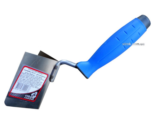 Кельма кутова зовнішня з нержавійки PROFI , двокомпонентна ручка, 80х60 мм , ТМ VIROK