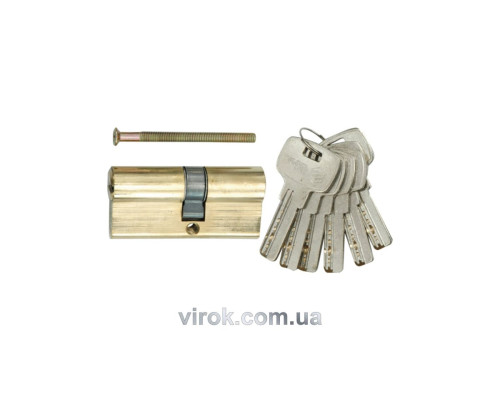 Серцевина замка VOREL латунна асиметрична, l=67мм, 31/36мм 6 ключів [12/72]