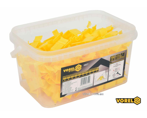 Кліпси для викладання керамічної плитки VOREL : 1.5 мм. h= 6-9 мм. 100 шт(DW)