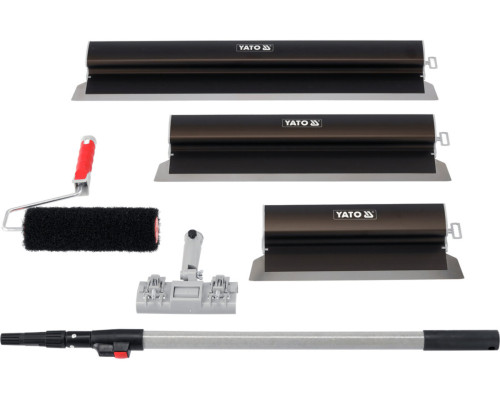 Шпателі для фінішного шпакл-ня з алюм ручкою YATO 400, 600, 800 мм з тримач, телеск. держ вали, 6 ел