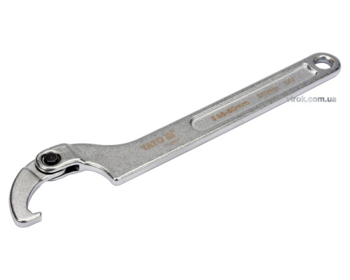 Ключ гаковий з носиком на шарнірі в діапаз. M= 35-50 мм YATO, Хр-Ванад., L= 210 мм [10/50]