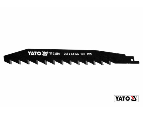 Полотно к саблевой пиле по керамическому и силикатному кирпичу YATO : l= 215 мм, h= 2 мм, 2 зуба/1" [100]