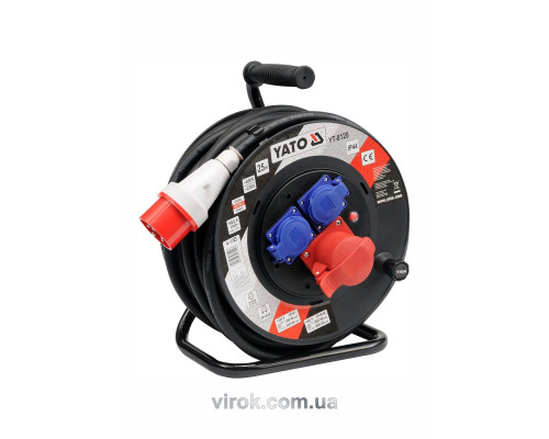 Подовжувач мережевий YATO на котушці : L= 25 м. 5-жильний S=2,5 мм² [1]