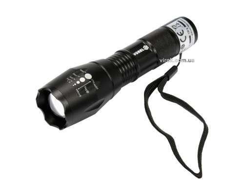 Ліхтар CREE XP-E світлодіодний VOREL; 5 Вт, 3 режими,280lm, живлення-3ААА батар, Ø= 40мм l=135мм(DW)