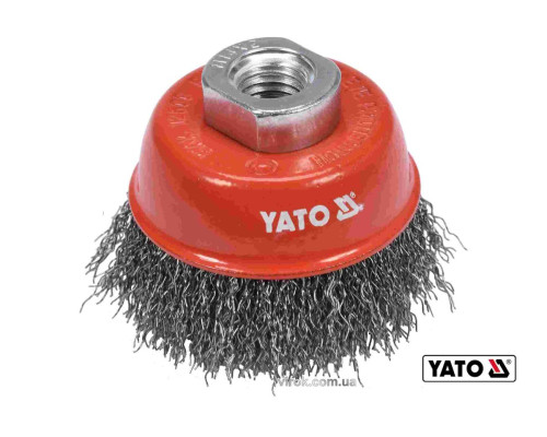 Щітка зачисна "чашка" до КШМ YATO Ø=65 мм, гайка- М14 з нержавіючої сталі: [10/80]