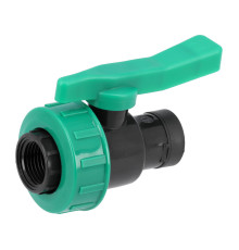 Кран шаровой к водяным пластиковым трубам Ø= 1/2" Х 1/2" F/F-резьб FLO из полипроп, для давления 16Bar
