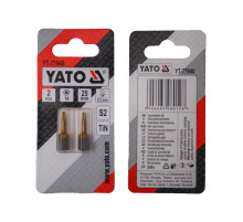 Отверточная насадка YATO TORX T8 х 25 мм. HEX 1/4", покрытая титаном, 2 шт.