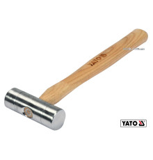 Молоток алюмінієвий YATO : Ø30 x 280 мм, m= 150 г, дерев'яна ручка [6/36]