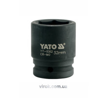 Головка торцевая ударная 6-гранная YATO: квадрат 3/4", М=32 мм, L=56 мм [12/48]