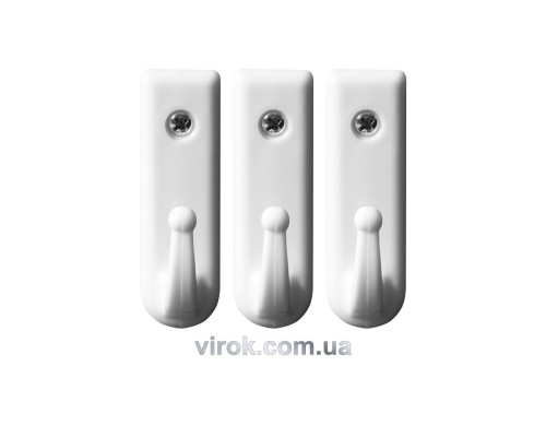 Гачки настінні VOREL з кріпленням на шуруп, набір 3 шт. [16/256]