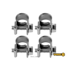 Хомут сталевий, з гвинтовим затискачем W1 VOREL : Ø= 14-16/ 9 мм, оцинкований, 4 шт. [100]