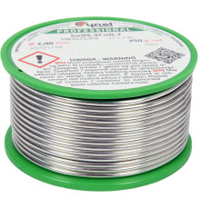 Припій без свинцю CYNEL : Ø2 мм, Sn99,3-Cu0,7 дротяний на коташці з флюсом m= 250 г [20]