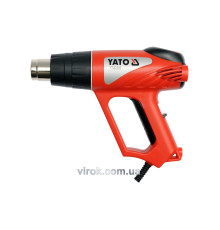 Фен технічний мережевий YATO : P= 2000 Вт 0~550°C, з регулятором темп-ри, 5 t°.реж + 6 аксесуари [5]
