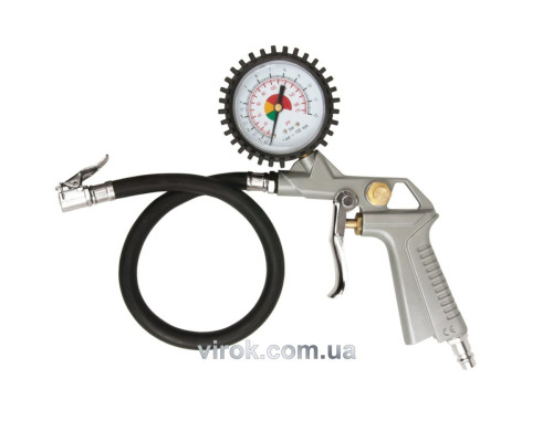 Пістолет пневматичний VOREL для накачування з манометром, 2.8-10 бар [10/40]
