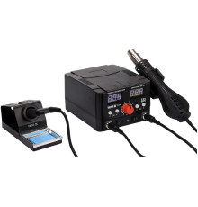 Паяльна станція + фен мережеві YATO; Р= 75Вт, t°= 200-480°С, жало 900М, фен t°= 100-480°С 750В [6]