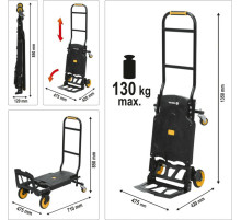 Візок трансформувальний 2 в 1, розкладаний VOREL для максим. навантаження 130 кг [1]