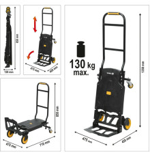 Візок трансформувальний 2 в 1, розкладаний VOREL для максим. навантаження 130 кг [1]
