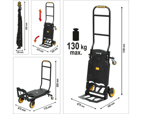 Візок трансформувальний 2 в 1, розкладаний VOREL для максим. навантаження 130 кг [1]