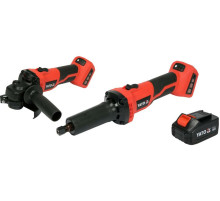 Шлифмашины: угловая и прямая аккумуляторная YATO: Li-Ion, 18В, 4АГод, диск Ø=125мм с медлен. стартом[4]