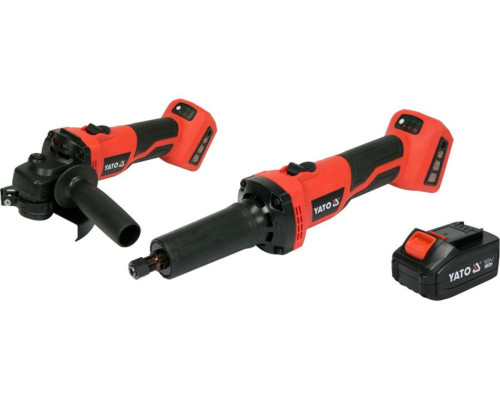 Шліфмашини: кутова і пряма акумуляторні YATO: Li-Ion, 18В, 4АГод, диск Ø=125мм з повільн. стартом[4]
