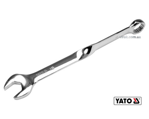 Ключ рожково-накидный, витый 90° YATO : М= 19 x 259 мм, Cr-V [40/80]
