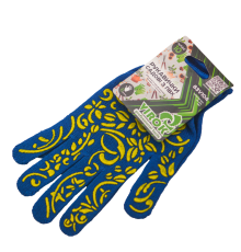 Рукавиці садова синя  з ПВХ  (10 клас,бавовна 40%,поліестр 60%)розм. 8